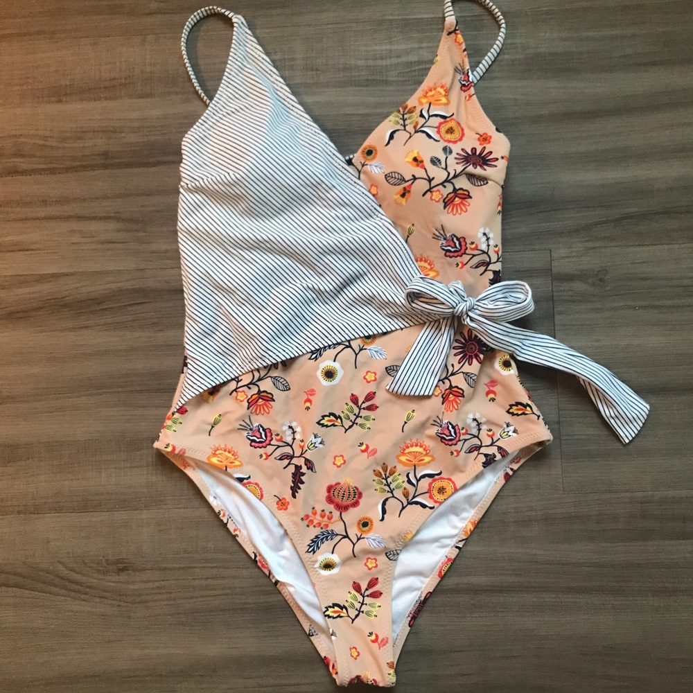 One piece wrap swimsuit